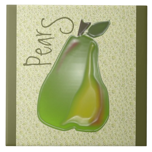 Dimensional Pear Fruit Tile (Front)