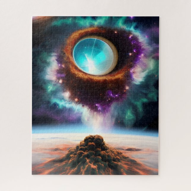 Dimensional portal to otherworldly dark universe jigsaw puzzle (Vertical)