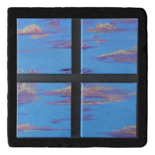 Dimensional Sky Art Marble Trivet