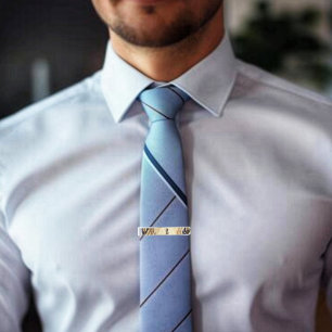 Dimensional Square-B Silver Finish Tie Bar