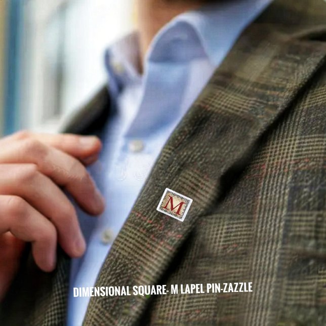 Dimensional Square-M Silver Finish Lapel Pin (Creator Uploaded)