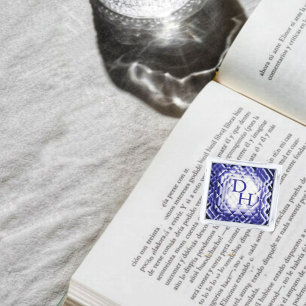 Dimensional Square-Navy-DH Silver Finish Lapel Pin