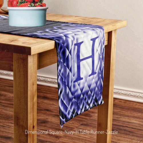 Dimensional Square_Navy_H Short Table Runner