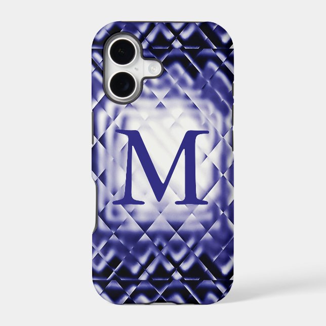 Dimensional Square-Navy-M Iphone Case (Back)