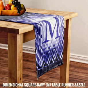 Dimensional Square-Navy-M Short Table Runner