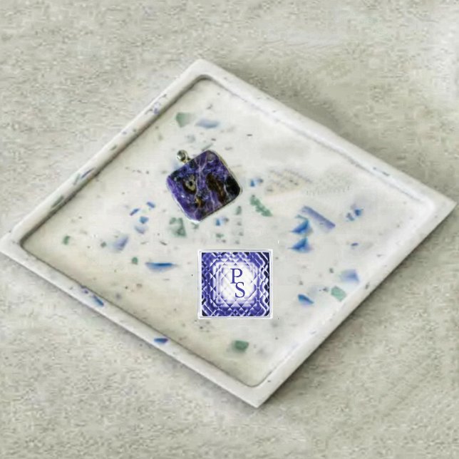 Dimensional Square-Navy-PS Silver Finish Lapel Pin (You have a variety, of choices in Monograms-with this Dimensional Square-Navy-PS Lapel Pin!)
