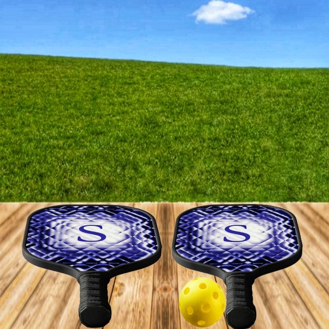 Dimensional Square-Navy-S Pickleball Paddle (Choose your own Monogram, with this Dimensional Square-Navy-S Pickleball Paddle!)