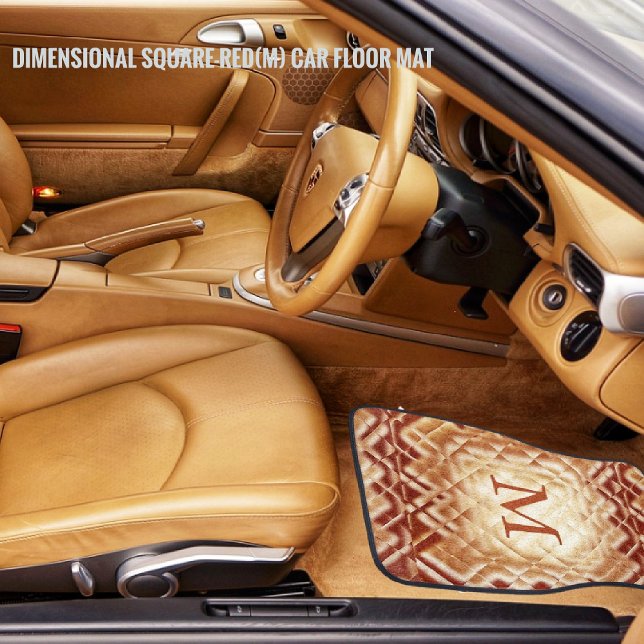 Dimensional Square-Red-M Car Floor Mat (Creator Uploaded)