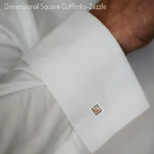 Dimensional Square-W Silver Cufflinks
