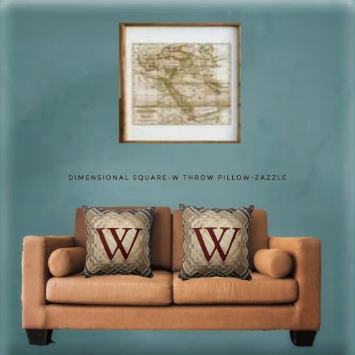 Dimensional Square_W Throw Pillow