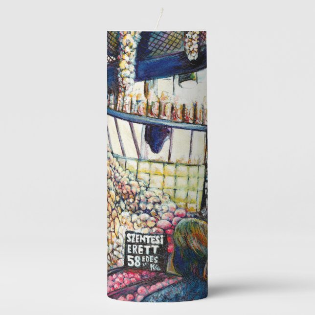 Dimensions of Curiosity Pillar Candle (Front)