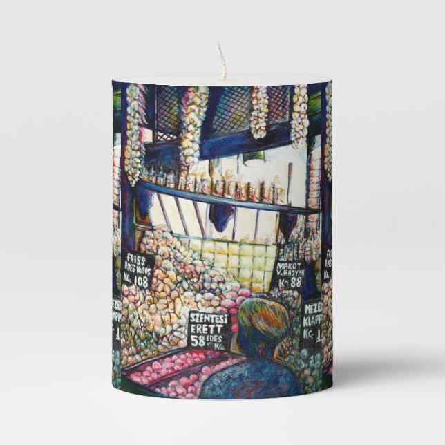 Dimensions of Curiosity Pillar Candle (Front)