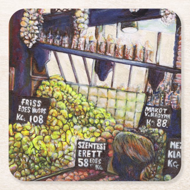 Dimensions of Curiosity Square Paper Coaster (Front)