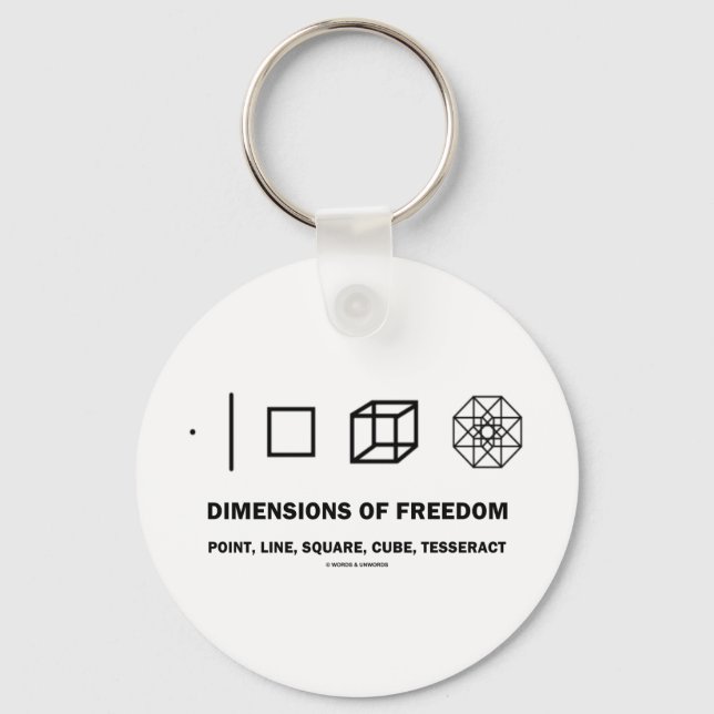 Dimensions Of Freedom (Geometry Humor) Keychain (Front)