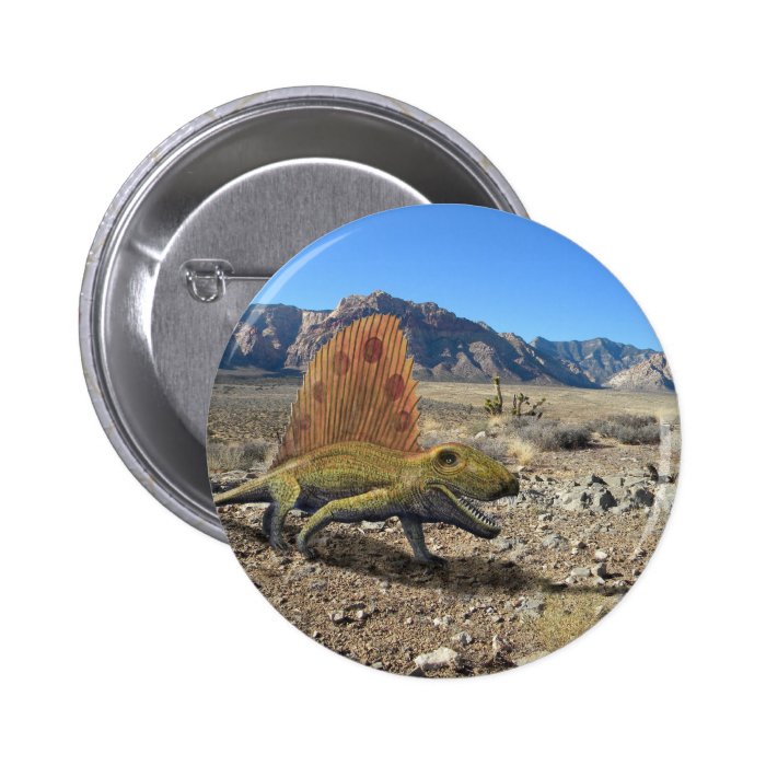 Dimetrodon Dinosaur Pinback Button