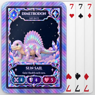 Dimetrodon, Rainbow Foil Art Poker Cards