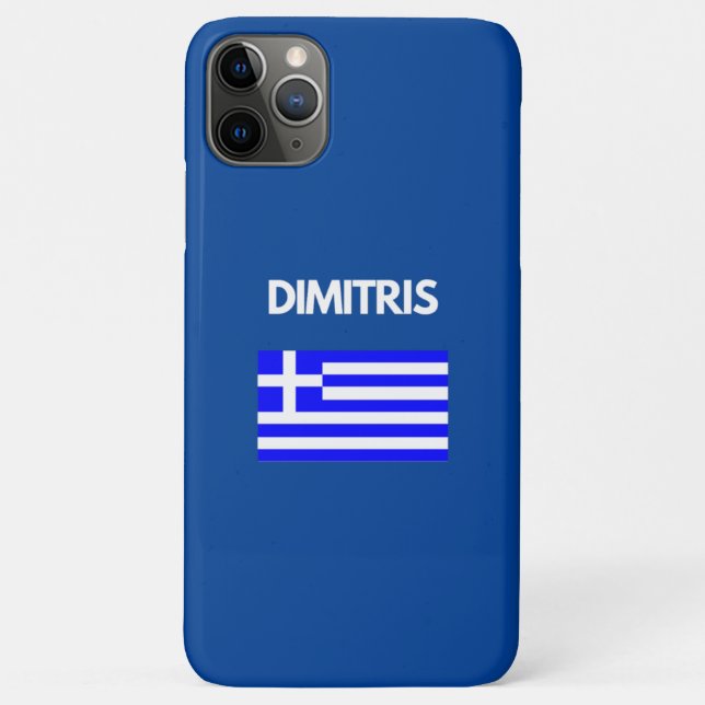 Dimitris Greek Name with Greek Flag Design Case-Mate iPhone Case (Back)