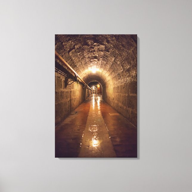 Dimly Lit Salt Mine Tunnel Canvas Print (Front)