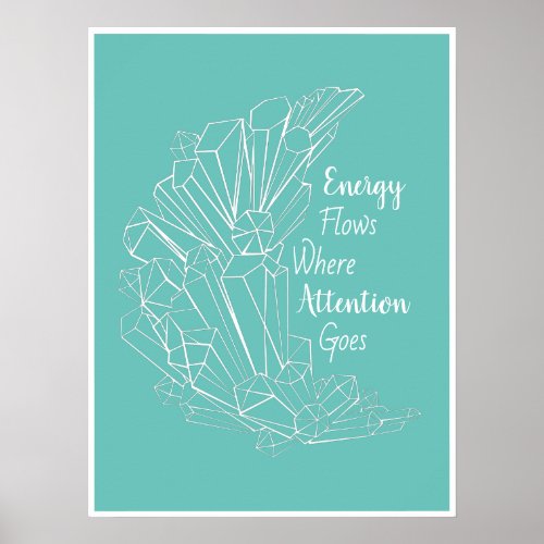 Dimond crystal cresent turquoise spiritual quote poster