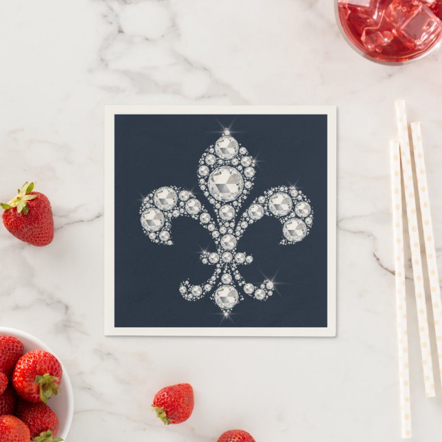 Dimond Fleur de Lis Royal  Napkins (Insitu)