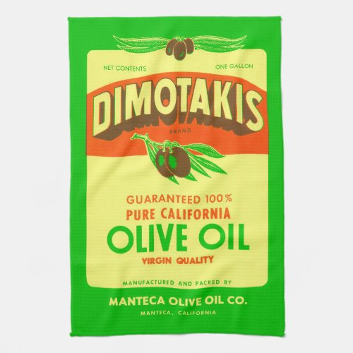 Dimotakis Family Olive Oil Co Manteca California Kitchen Towel