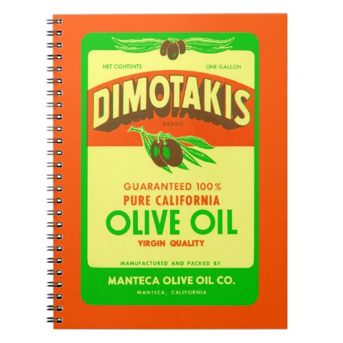 Dimotakis Family Olive Oil Co Manteca California Notebook