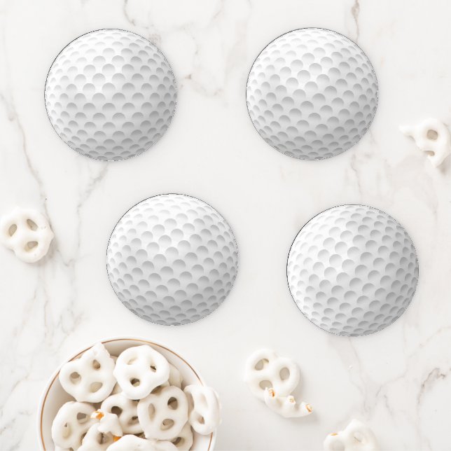 Dimpled Golf Ball Design Coaster Set (In Situ)