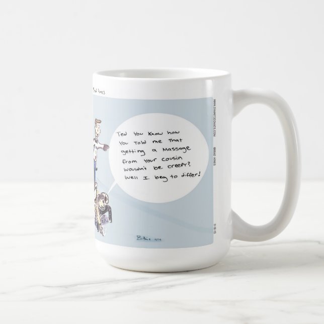 Dimwitz Comics Unicycle Massage Coffee Mug (Right)