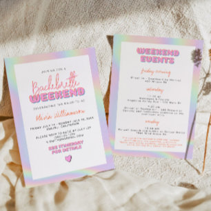 DINA Holographic Space Cowgirl Bachelorette Invitation