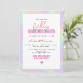 DINA Holographic Space Cowgirl Birthday Invitation (Standing Front)