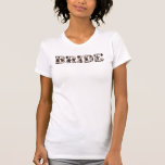 DINA Space Cowgirl Cow Print Bride Bachelorette T-Shirt<br><div class="desc">This bride bachelorette t shirt features disco cowgirl themed bubble letters and a fun cow print design. Order the white bride option for the bride-to-be and the coordinating 'babe' shirts for your bachelorette group.</div>