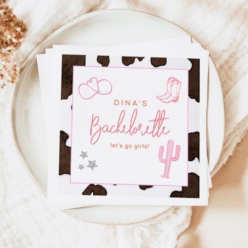 DINA Space Cowgirl Desert Bachelorette Disco Napkins