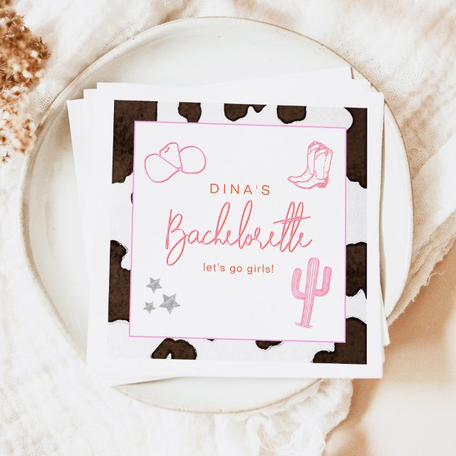DINA Space Cowgirl Desert Bachelorette Disco Napkins (Creator Uploaded)
