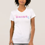 DINA Space Cowgirl Disco Nashville Bachelorette T-Shirt<br><div class="desc">This bride bachelorette t shirt features hot pink bubble letters,  baby blue stars and a disco cowgirl cowboy hat. Order the white bride option for the bride-to-be and the coordinating 'babe' shirts for your bachelorette group. 💜  COLORS ARE EDITABLE! Click 'edit design' to create your own colors.</div>