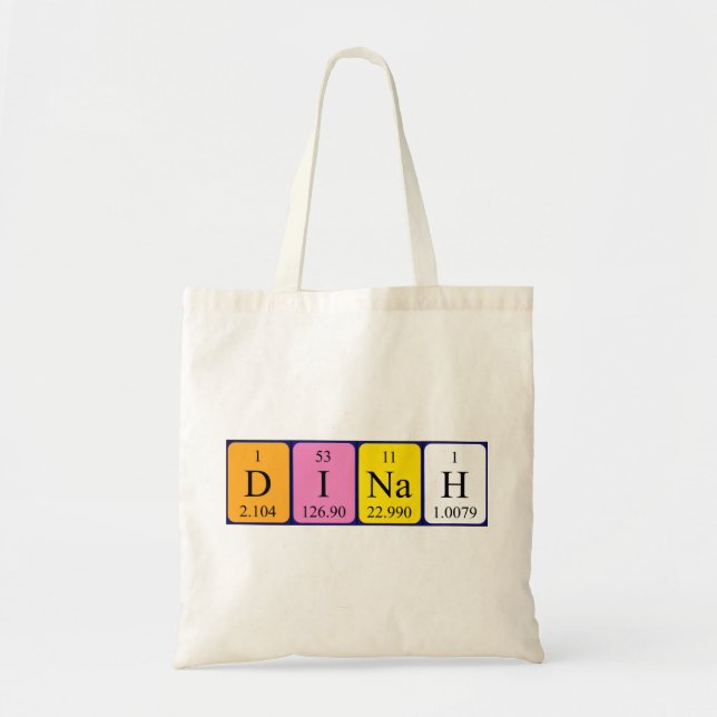 Dinah periodic table name tote bag (Front)