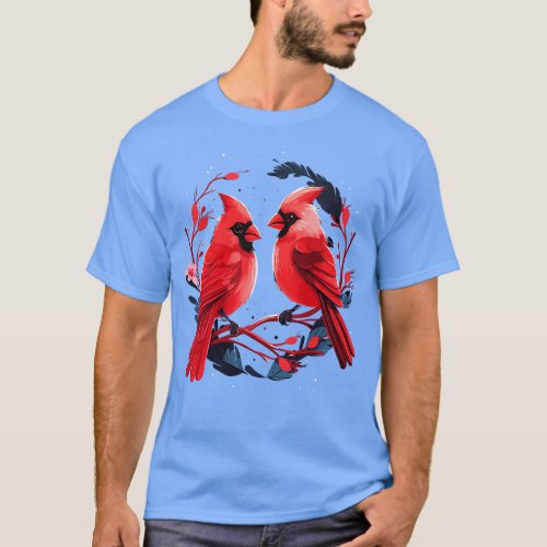 dinal Bird Couple Valentine T_Shirt