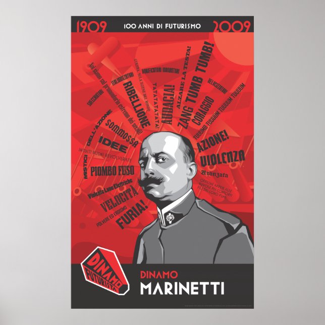 Dinamo Futurista Marinetti Zang Tumb Tumb Poster (Front)