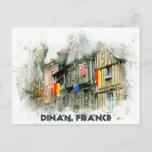 Dinan France Medieval Town French Travel Postcard (Front)