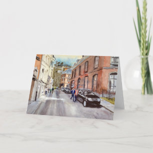Dinant Belgium Street Scene Watercolor Card