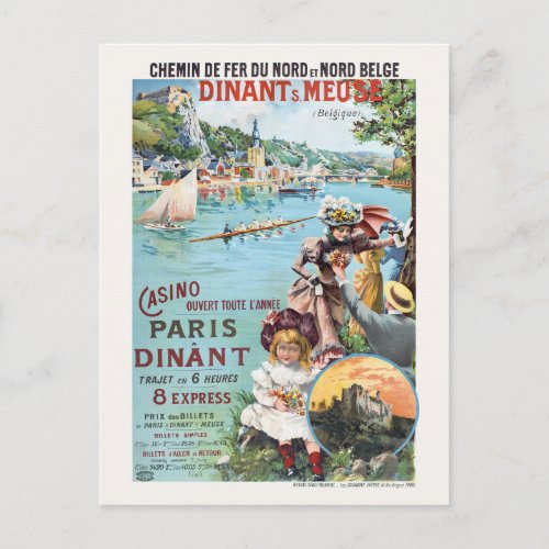 Dinant Meuse Belgique Vintage Poster 1890s Postcard