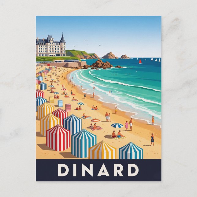 Dinard France Beach Postcard (Front)