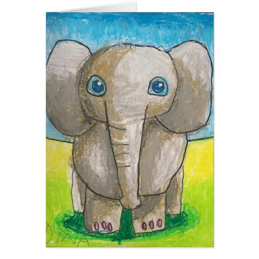 Dina's Elephant Card (Front)
