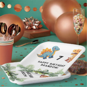 Dinasaur Kid's Birthday Party Paper Plates