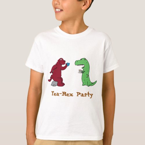 dinasaurs Tea Rex tea party funny t_shirt design