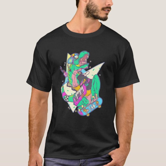 Dinasour Rix Skate Skull Monster Music Song Specia T-Shirt (Front)