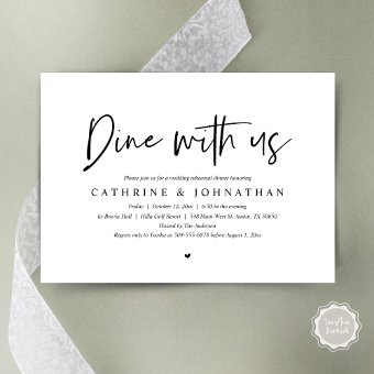 Dine with us, Wedding Rehearsal Dinner Invitation | Zazzle