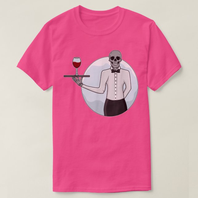 Diner Drink Server Restaurant Waitress Skull Waite T-Shirt (Design Front)
