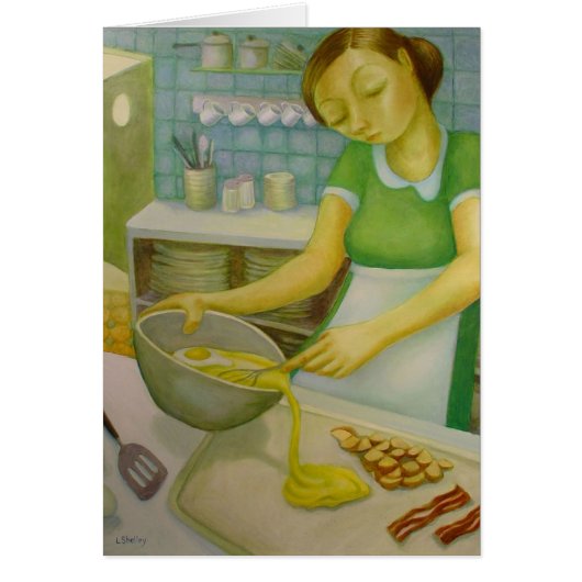 Diner - Eggs and Bacon - by Lora Shelley Cards (Front)