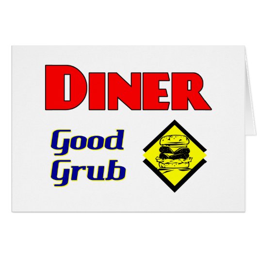 Diner Good Grub Hamburger Restaurant Art Cards (Front Horizontal)
