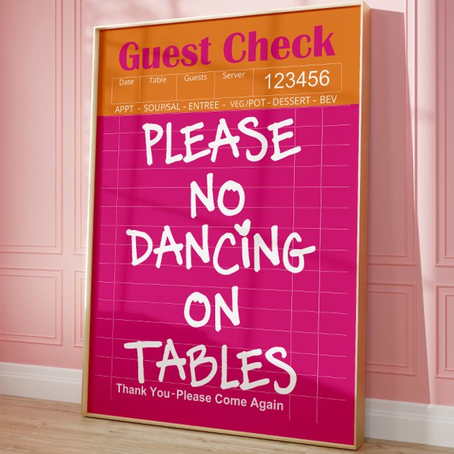 Diner Guest Check Funny Kitchen Decor Wall Art  (Creator Uploaded)